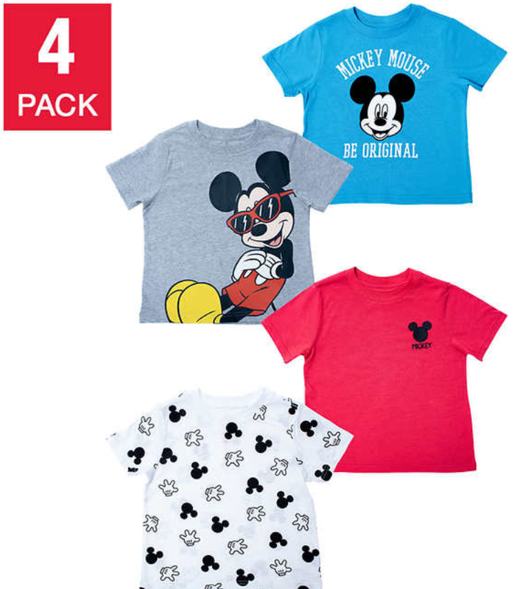 Costco: Disney 4-pack of Mickey, Minnie, Frozen and Marvel Tees in Sizes 3T-7 for $9.99. Free Shipping.