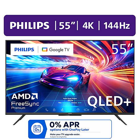 Philips 55" Class 144Hz QLED+ 4K UltraHD (2160p) Google + Gaming Smart TV (55PUG7675/F7)