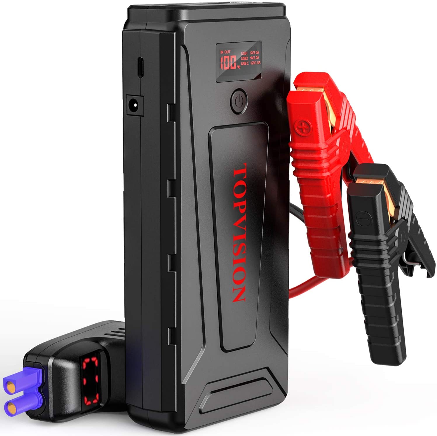 TOPVISION 2200A Peak 21800mAh Portable Car Power Pack with USB Quick Charge 3.0 (Up to 7.0L Gas or 6.5L Diesel Engine), 12V Portable Auto Battery Booster $57.79 @ Amazon