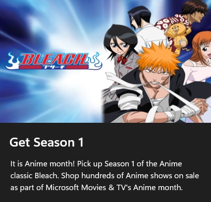 Xbox Game Pass Ultimate Members Bleach Season 1 Digital HD Anime TV Show FREE via Microsoft Store Valid thru 8 7