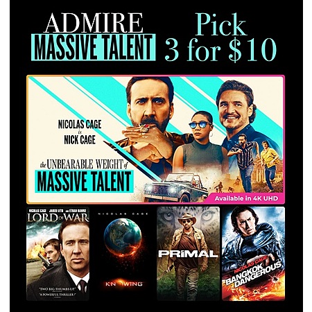 Digital 4K/HD Movies: The Unbearable Weight of Massive Talent, Kick-Ass