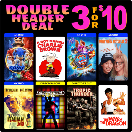 Paramount Digital 4K Films: Sonic The Hedgehog 1 or 2, Tropic Thunder ...