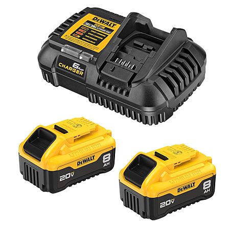 DEWALT 20-V 2-Pack Lithium-ion Battery and Charger (8 Ah), $149, free pickup, Lowe's