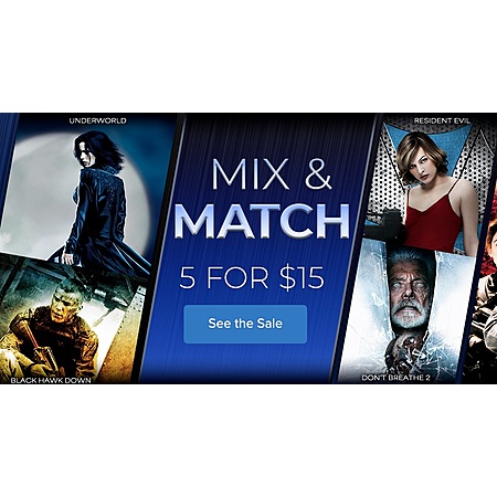 Sony Pictures Digital HDX Films: 5 for $15: Resident Evil, Underworld, Jumanji, American Hustle, Cliffhanger, Chappie, Hellboy, Desperado, Brightburn, Ace Ventura & More via VUDU