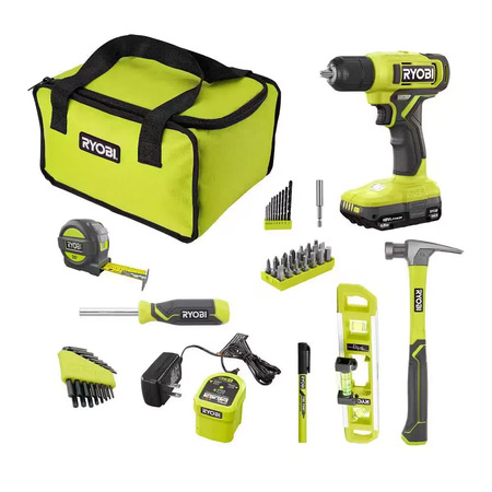 RYOBI ONE+ 18V Cordless 3/8" Drill Kit w/ 1.5 Ah Battery, Charger, and Accessories $39.97 + Free Shipping