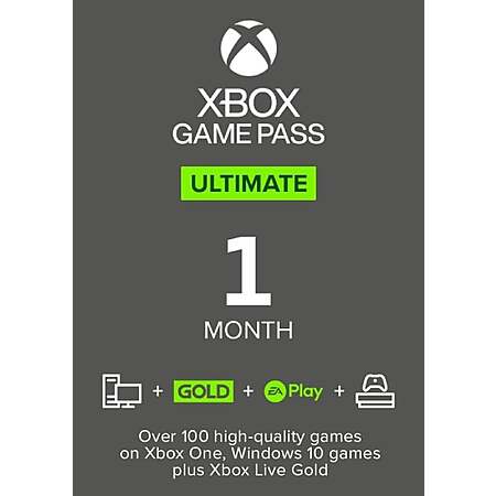 1-Month Xbox Game Pass Ultimate Subscription (Xbox One/PC Digital Code) $10.60 (Subscription is Non-Stackable)