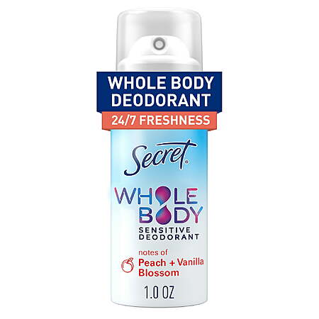 1oz. Secret Whole Body Sensitive 24/7 Deodorant Spray + $7 Walmart Cash ...