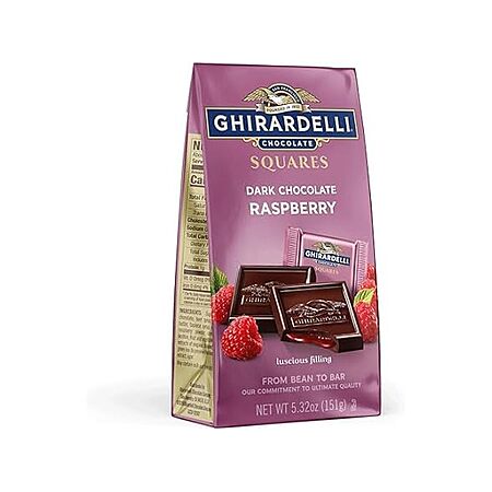 5.32oz. Ghirardelli Dark Chocolate Raspberry Filled Squares
