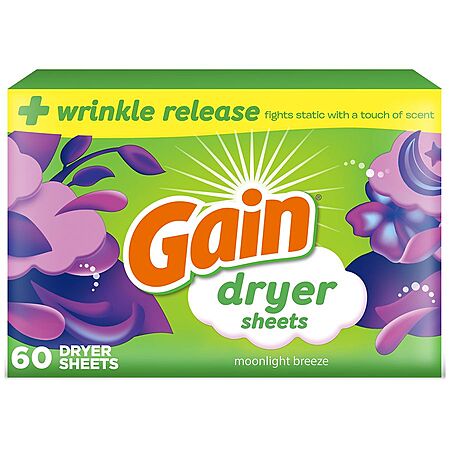 60-Ct Gain Laundry Dryer Sheets (Moonlight Breeze)
