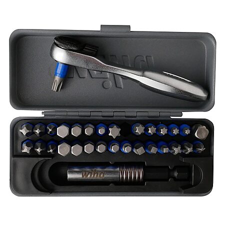32-Pc Wiha TerminatorBlue 1/4"x1" Impact Driver Bit Set