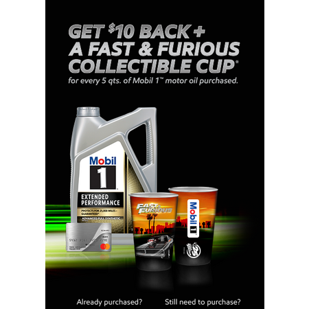 Mobil 1 National Summer 2026 Rebate Offer: Purchase Any (5) 1-Quart Mobil Oil Earn $10 Prepaid Mastercard (Valid thru 8/31 at Eligible Retailers)