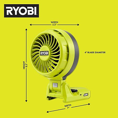 Ryobi 40V Cordless Battery Topper Fan (Tool Only)