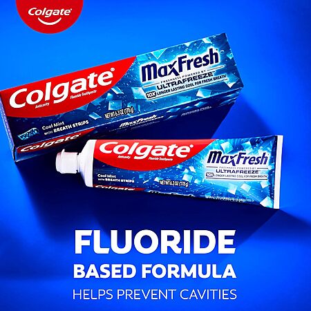 6.3oz. Colgate MaxFresh Fluoride Anticavity Toothpaste (Cool Mint) $2