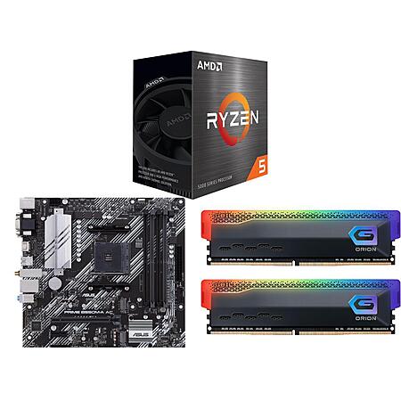 AMD Ryzen 5 5500 CPU + ASUS Prime B550M-A AC MB + 16GB (2x8GB) GeIL Orion RAM $231 & More + Free S&H