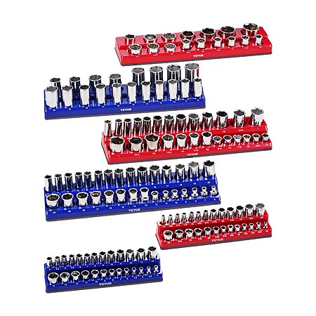 6-Pc Vevor Metric/SAE Magnetic Socket Organizers Tray Holder Set $23 + Free S&H