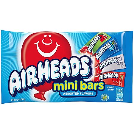 Select Amazon Accts: 12oz. Airheads Mini Taffy Candy Bars (variety pack) $2.40 w/ S&S