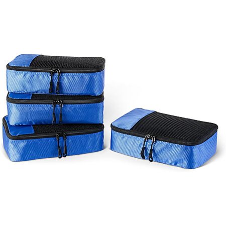 4-Pc Amazon Essentials Travel Packing Cubes Accessories Set in Blue (4 Sizes) $9