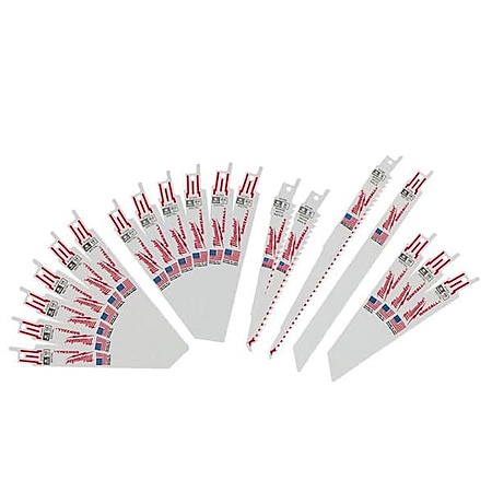 19-Pc Milwaukee Sawzall Wood/Metal Cutting Bi-Metal Reciprocating Saw Blade Set $20 + Free S&H