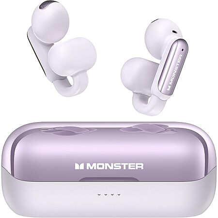 Monster AC601 Wireless Open ENC Earbuds w/ Comfort Clip-On (Purple) $20