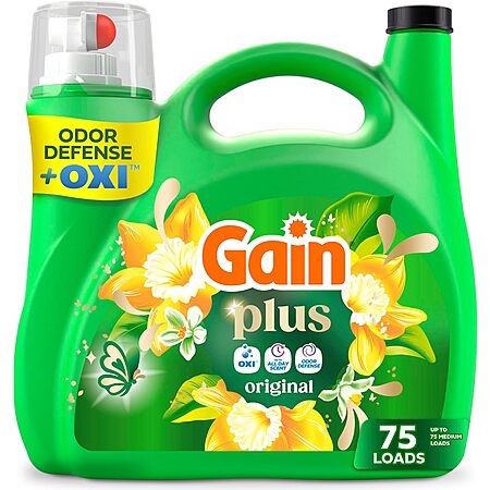 Select Amazon Accts: 99oz. Gain Plus w/ Oxi Liquid Detergent (Original Scent) $7.65 w/ S&S