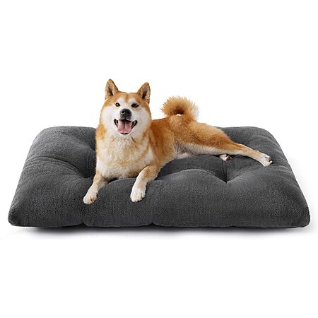 Bedsure Washable Dog Crate Pillow/Bed: 47"x29" (Gray) $20, 35"x23" (Dark Gray) $15 & More