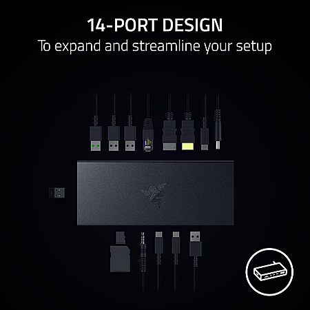 Razer 14-Port USB 4 Dock Station: USB-C, HDMI, DP, Dual Monitor & More (Black) $130 + Free S&H