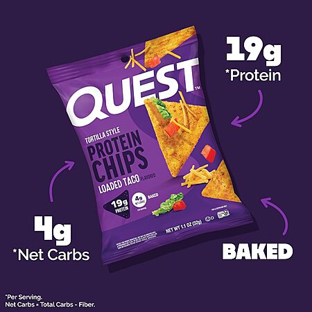 Select Amazon Accts: 12-Ct Quest Nutrition Tortilla Protein Chips (Loaded Taco) 2 for $30.50 w/ S&S + Free S&H