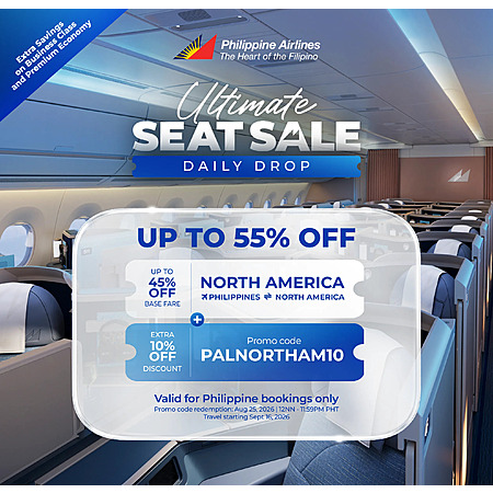 Philippine Airlines Ultimate Seat Sale: Select Airfares from U.S. to Philippines Up to 45% Off (Book by 8/30)