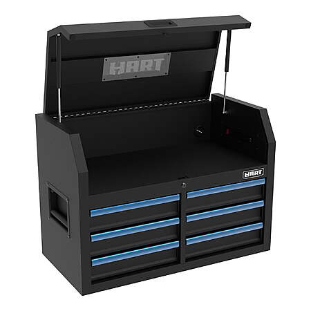 Hart 36" 6-Drawer Heavy Duty Locking Steel Tool Storage Chest (Black/Blue) $127 + Free S&H