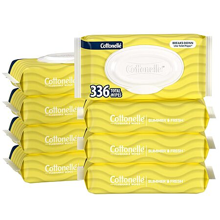 8-Pk 42-Ct Cottonelle Scented Flushable Wipes (Summer Fresh) $10.70 w/ S&S