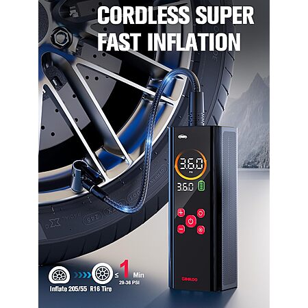 GOOLOO Pro Portable 150PSI Tire Inflator Air Compressor w/ LED Color Screen $20