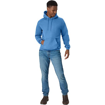 Men's Hanes EcoSmart Cotton Fleece Hooded Sweatshirt (Denim Blue) $8