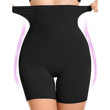 Women's Simiya High Waisted Shapewear Tummy Compression Shorts (Black or Nude)