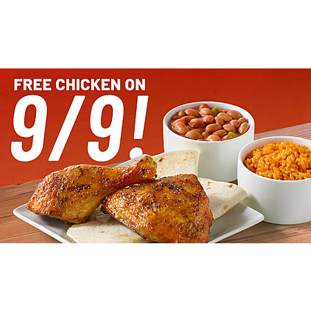 El Pollo Loco Restaurant Offer: 2-Pc El Pollo Loco Fire-Grilled Leg & Thigh Meal Free w/ Drink Purchase (Valid 9/9 Only)