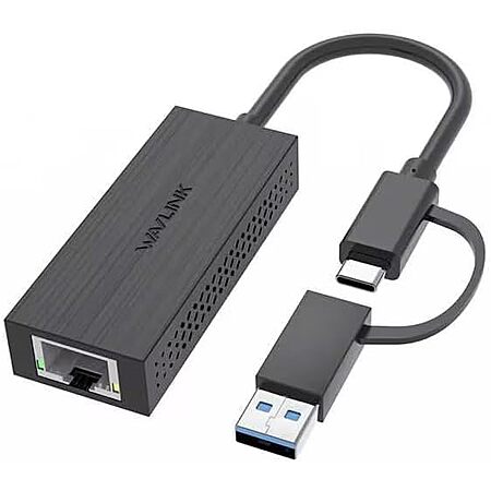 Wavlink USB-C to USB-A to 2.5G Ethernet Converter Adapter (Black) $12