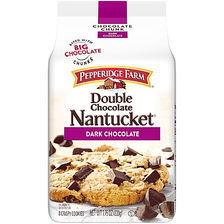 7.75oz. Pepperidge Farm Nantucket Double Dark Chocolate Chunk Cookie Bag $3.40 w/ S&S