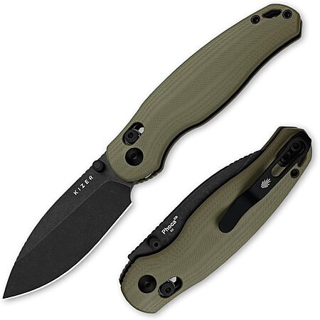 Kizer Phoca CD 2.95" D2 Blade Folding Pocket Knife (Olive Green)