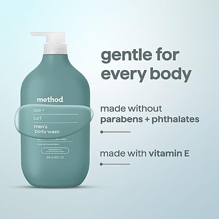 28oz. Men's method Body Wash (Sea + Surf Scent) 4 for $36 w/ S&S + Free S&H