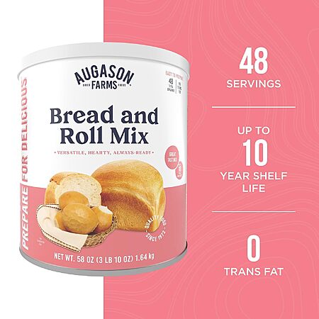 58oz. Augason Farms Bread and Roll Can Mix (48 Servings) $8.65