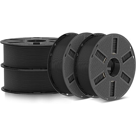 4-Pk 1.1kg Jayo PLA 3D Printer Filament Bundle w/ Reusable Spools (Black) $32.30 & More