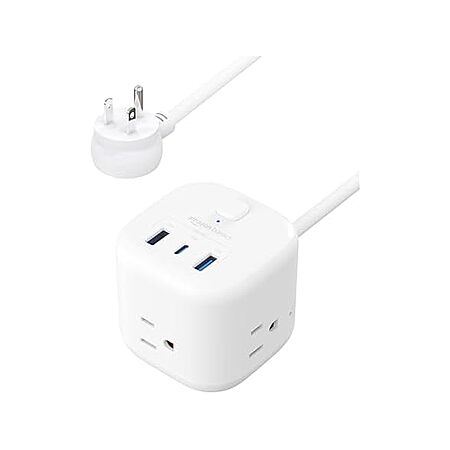 Amazon Basics Power Strip Cube 3-Outlet USB Ports w/ 5' Extension Cord (White) $8 + Free S&H w/ Amazon Prime