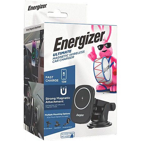 Energizer Ultimate 3-In-1 15W MagSafe Magnetic Universal Car Mount/Charger