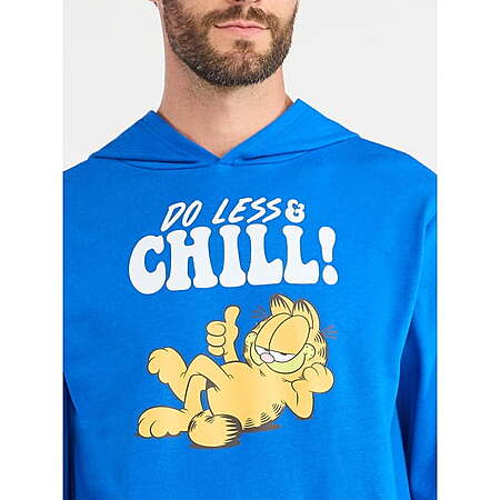 Men's Garfield Long Sleeve Graphic Pullover Hoodie (Royal Blue) $7.45 + Free S&H on $35+