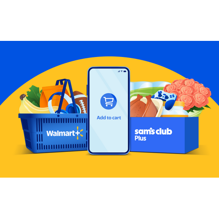 1-Year Walmart+ w/ Sam's Club Plus Membership (New Members Only) $120 or Upgrade Option w/ Existing Membership