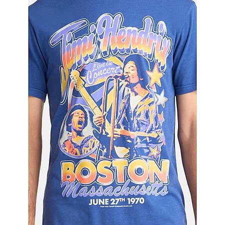 Men's Jimi Hendrix 1970 Boston Concert Graphic T-Shirt (Navy Mineral Wash) $6.45 + Free S&H on $35+