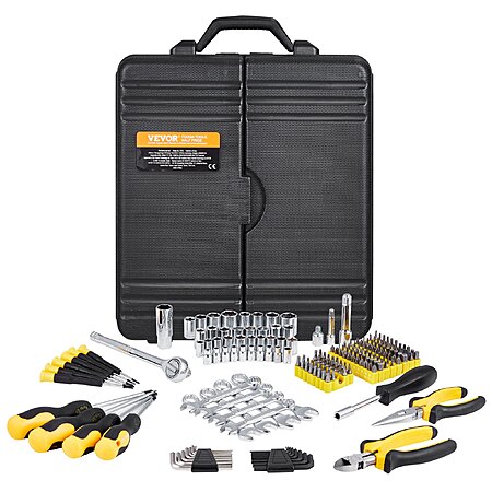221-Pc Vevor SAE/Metric Mechanic Sockets/Bits Tool Set (1/4" & 3/8") $39.50 + Free S&H