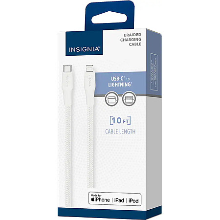 10' Insignia USB-C to Lightning Braided Charging Cable (Moon Gray) $4 + Free S&H