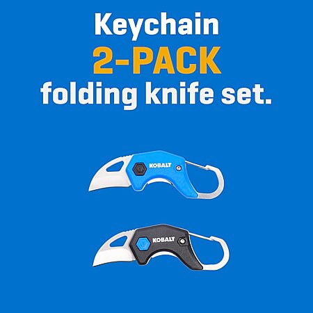 2-Pk 3/4" Kobalt Keychain Folding Carabiner Knife Set $10 + Free Pickup