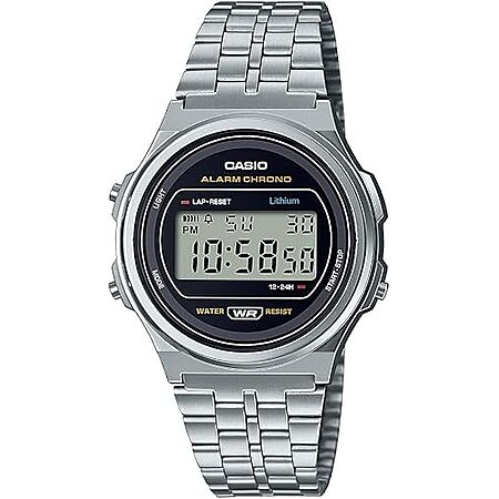 Casio Vintage 39mm Stainless Steel Watch w/ LED Illumination & Stopwatch $27.60