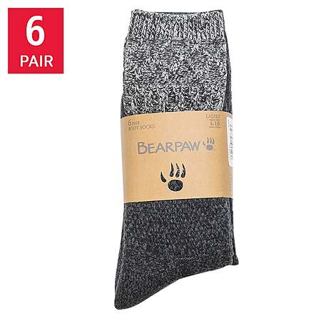 Costco Members: 6-Pairs Women's Bearpaw Boot Socks (Black or Ivory) $9 + Free S&H